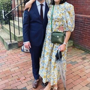 Floral Dress with Puff Sleeves by Rebecca Taylor